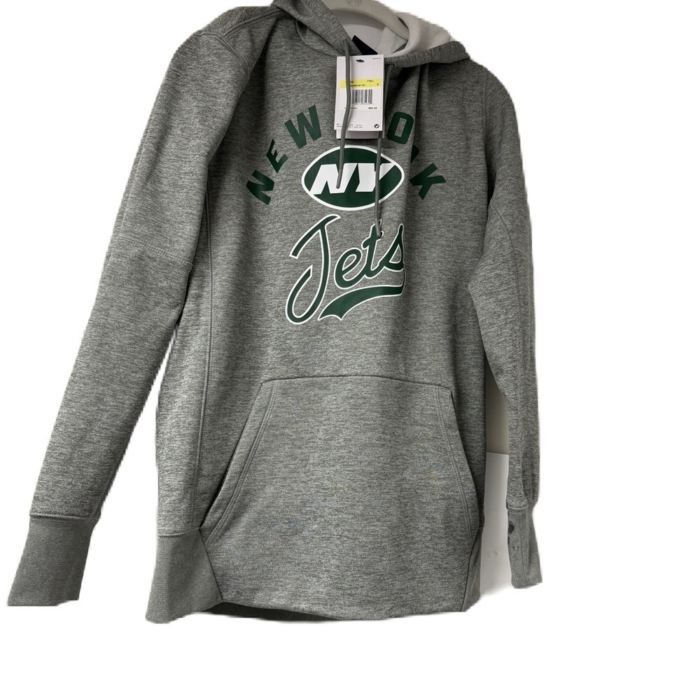 Jets Gray and White Hoodie